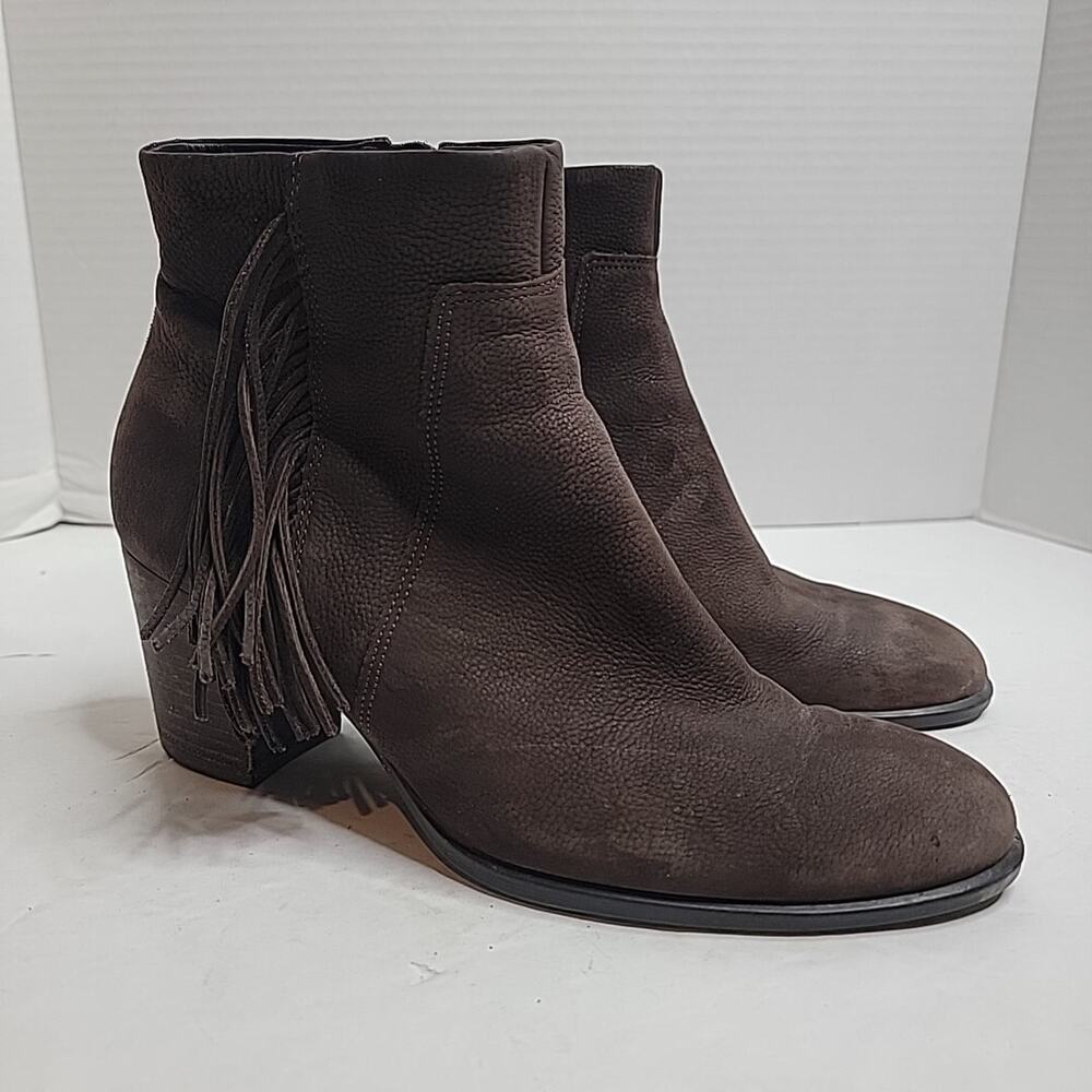 Ecco Women's Shape 55 Ankle Bootie Size 38 EU Brown Leather Side Tassel